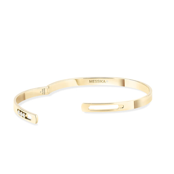 Bracelet jonc Move Noa en or jaune avec diamants, petit modèle