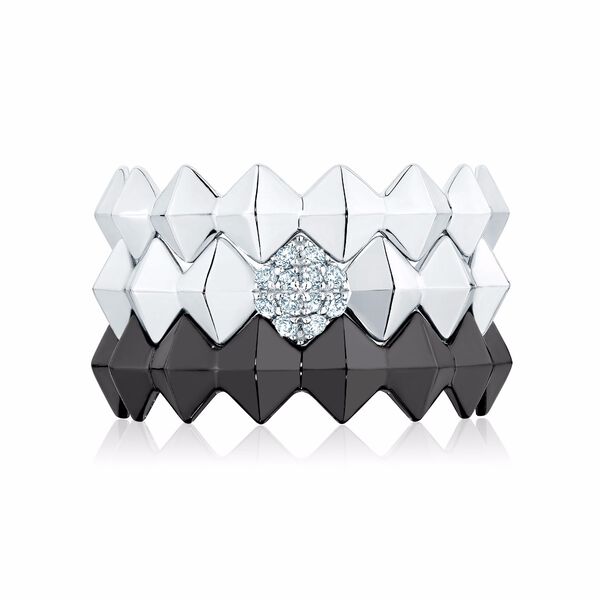 Bague Rock & Pearl superposable en titane