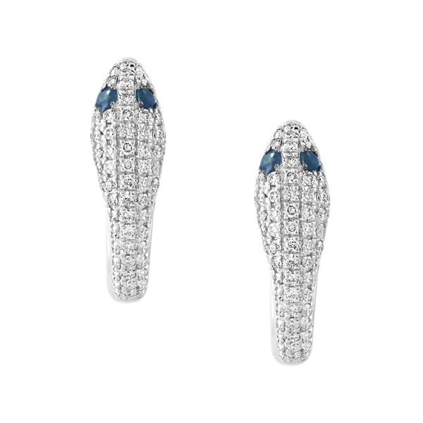 Boucles d'oreilles serpent en diamant et saphir
