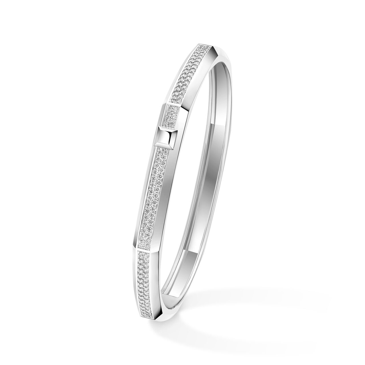 Messika Moderniste White Gold and Diamond Bangle image number 1