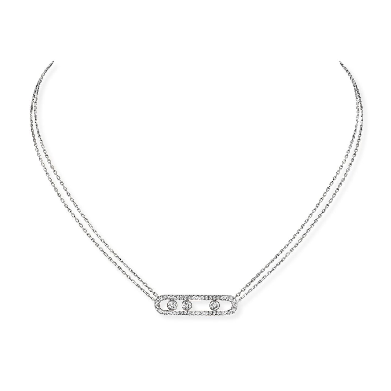 maison birks messika move classic white gold diamond pave necklace 03994 wg image number 0