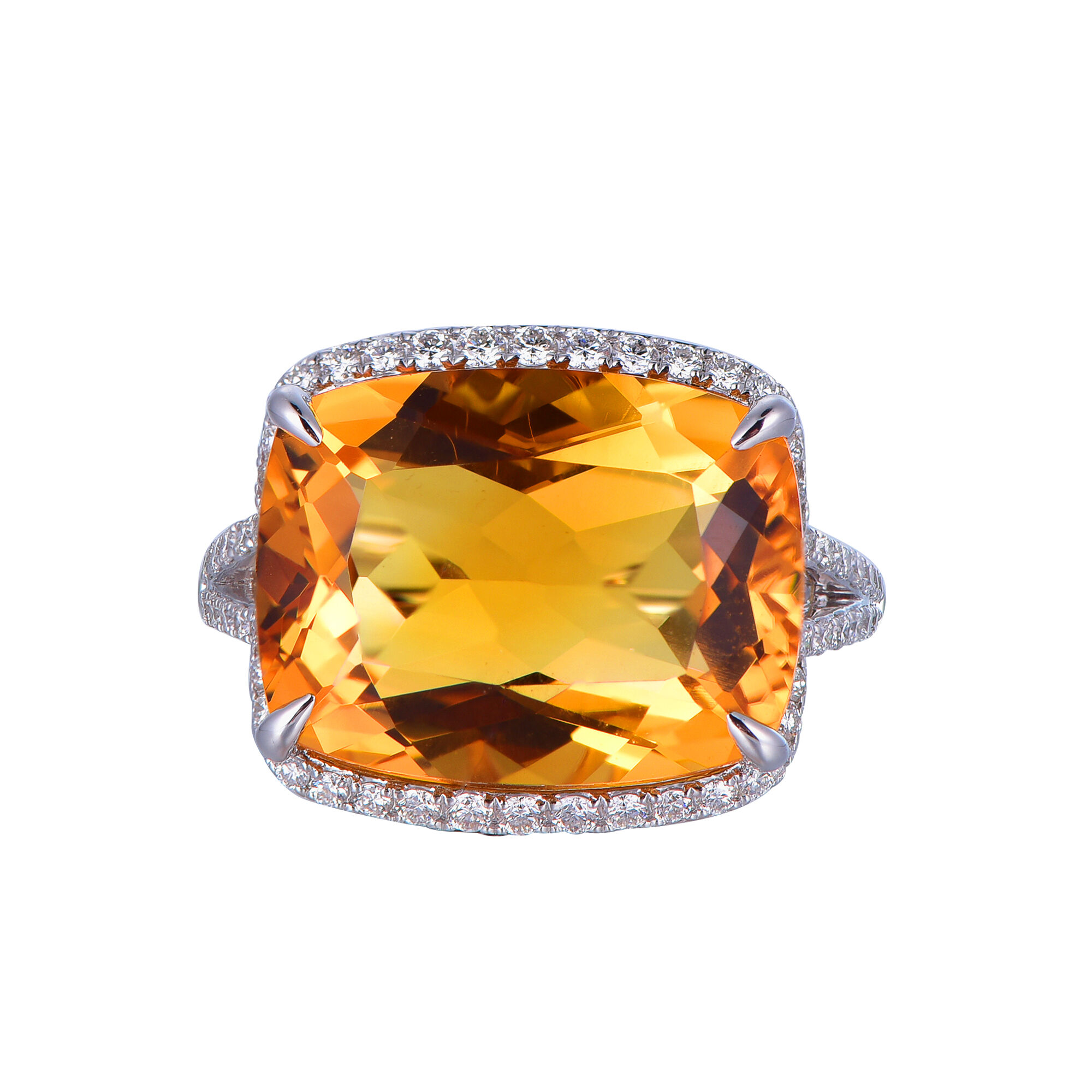 Citrine Ring in White Gold