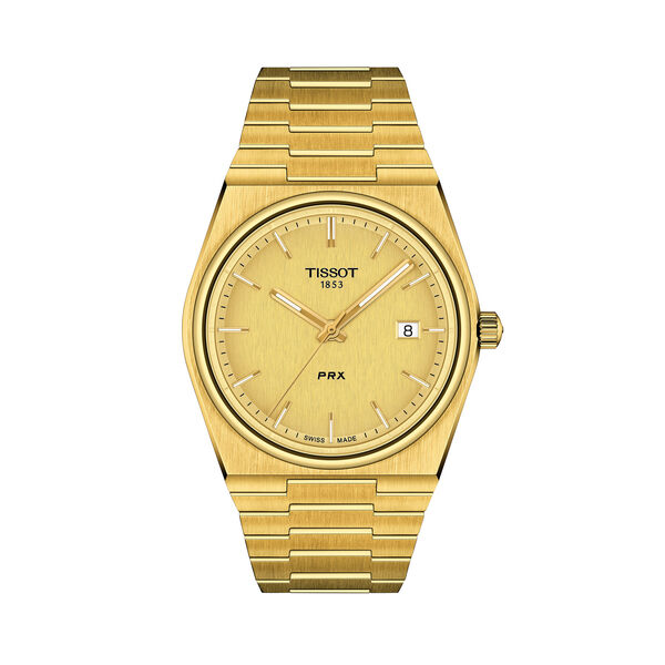 PRX 40 mm quartz en acier inoxydable PVD or jaune