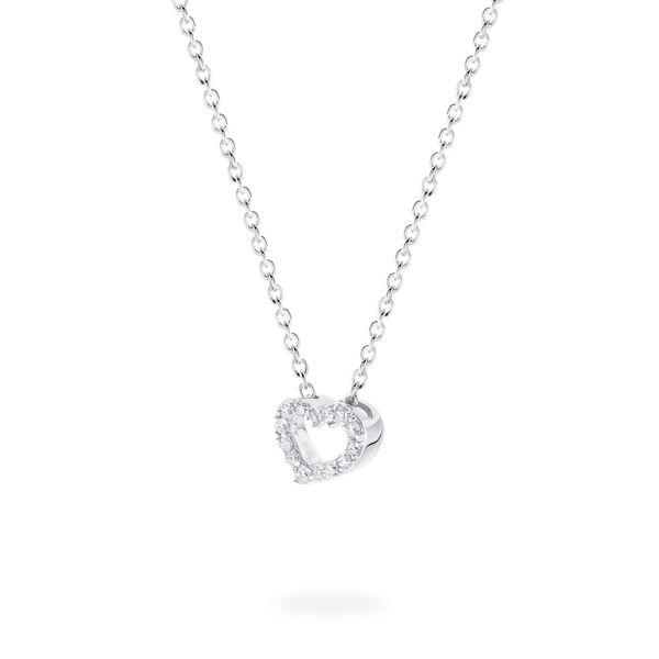 Pendentif cœur en diamants et or blanc pour enfants