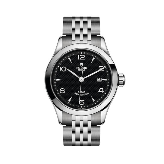 maison birks tudor 1926 28 mm steel case dark coloured dial steel bracelet m91350 0002 image number 0