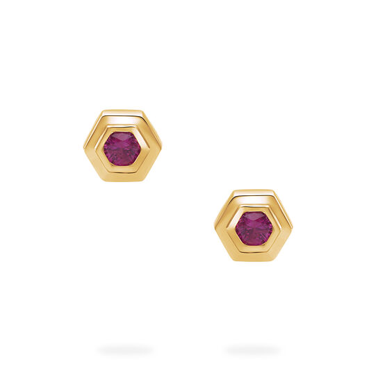 Birks Bee Chic Yellow Gold Birthstone Earrings, Pink Tourmaline image number 1