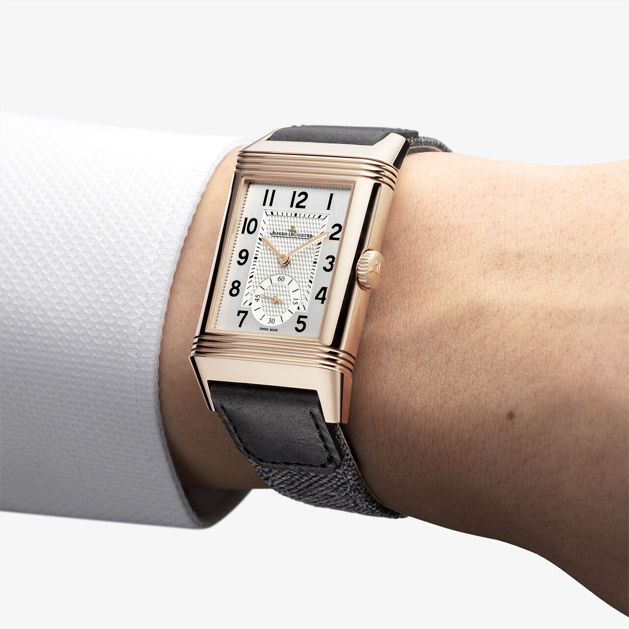 Jaeger-LeCoultre Reverso Classic Large Duoface Manual 47 x 28 mm Rose Gold Q3842520 On Wrist Front image number 3
