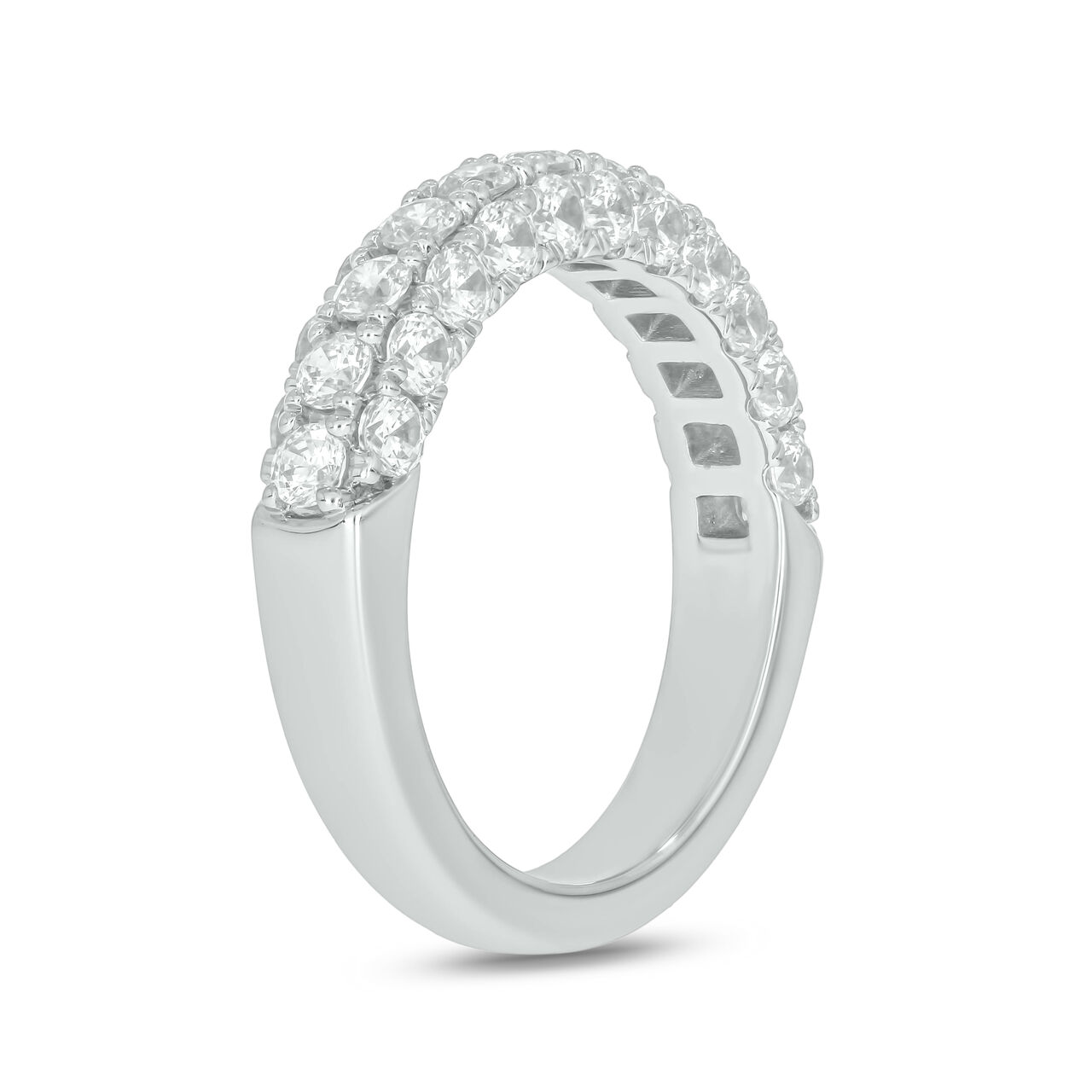 Round 1.5 ct Diamond Band in 18K White Gold image number 1