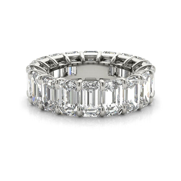 Alliance platine et diamants taille émeraude 5.06 ct
