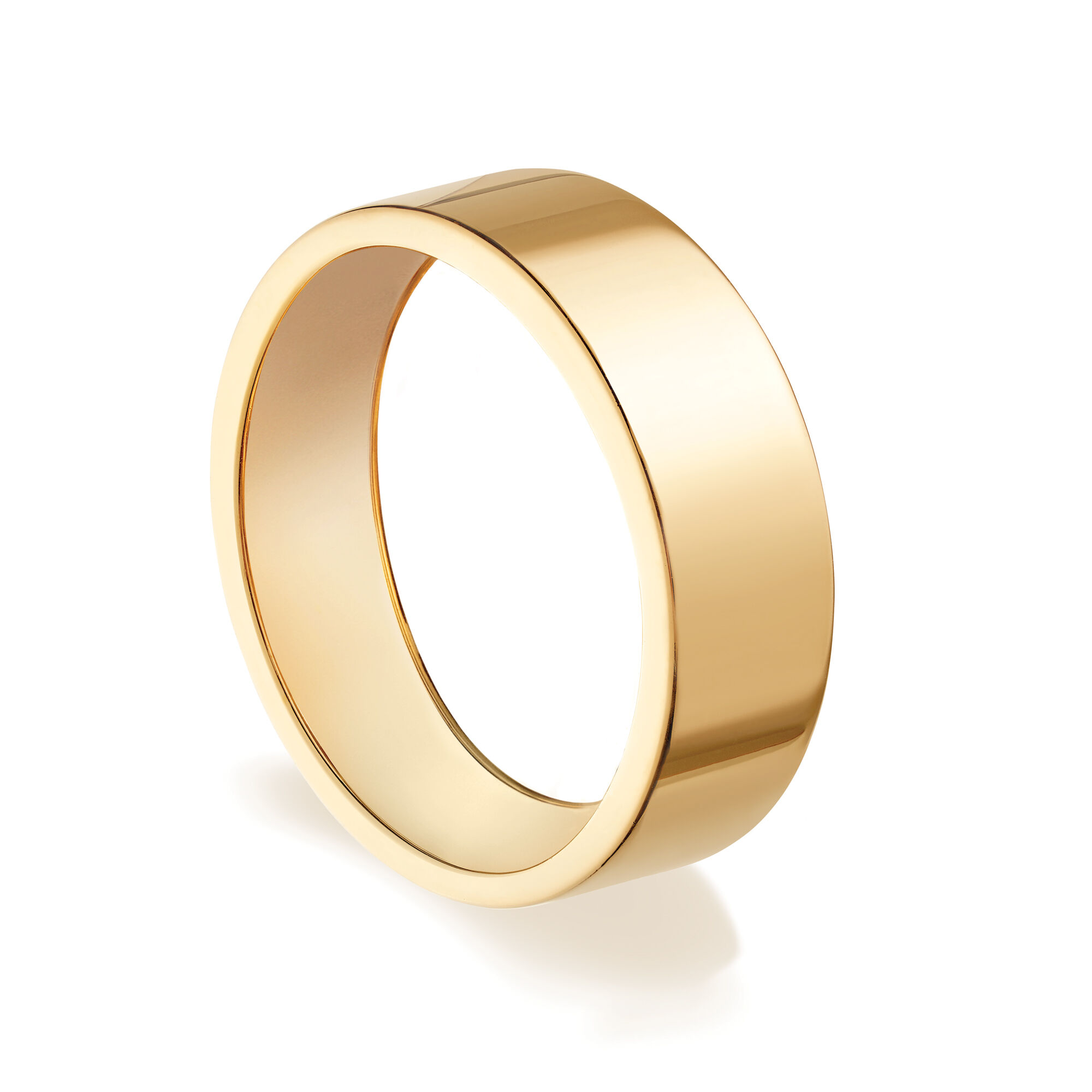 Birks 5 mm 18k Yellow Gold Square Band Ring Size 7