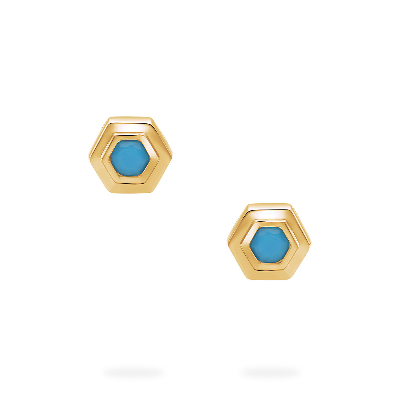 Birks Bee Chic Yellow Gold Birthstone Earrings, Turquoise image number 1