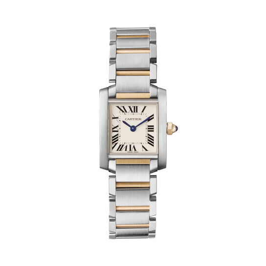 maison birks cartier tank francaise watch small model yellow gold steel w51007q4 image number 0