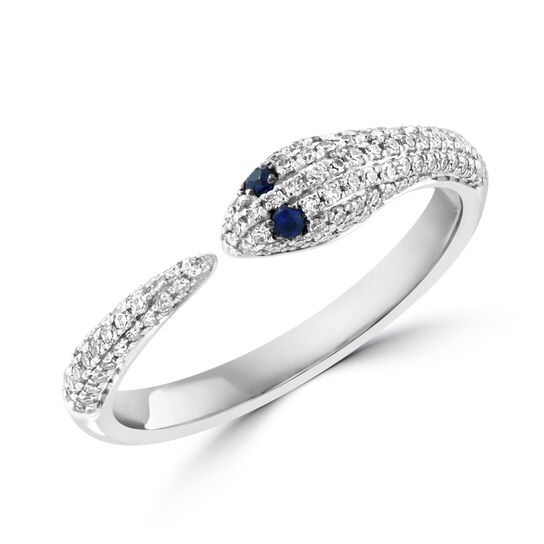 Maison Birks Salon Diamond And Sapphire Snake Ring RH04345SB Angle image number 1