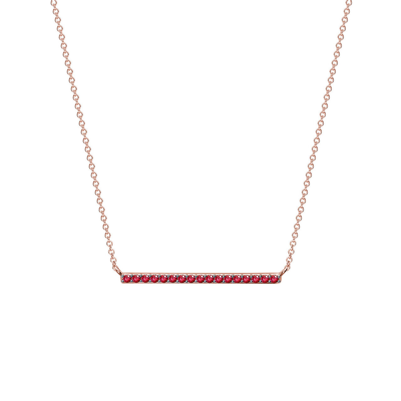 bijoux birks rosee du matin rose gold and ruby horizontal bar pendant image number 0