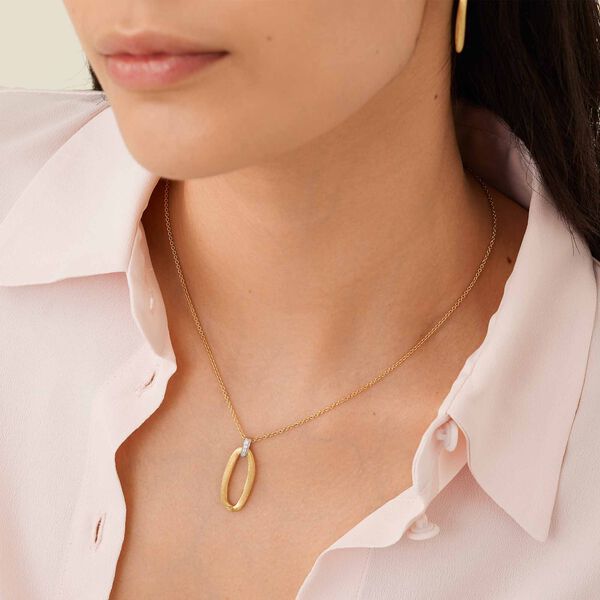 Jaipur Yellow and White Gold Diamond Pendant
