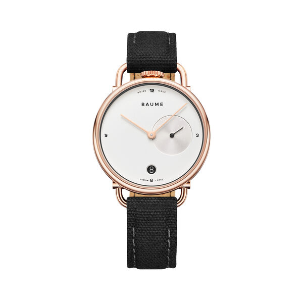 Baume 35 mm petites secondes quartz en acier inoxydable avec PVD doré