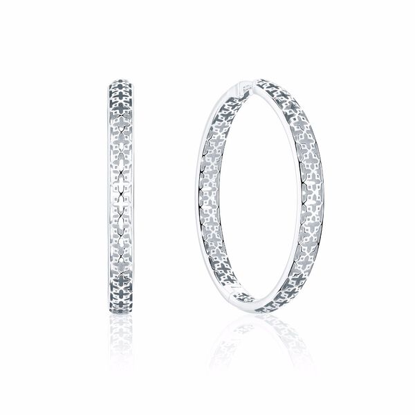 40 mm Silver Hoop Earrings