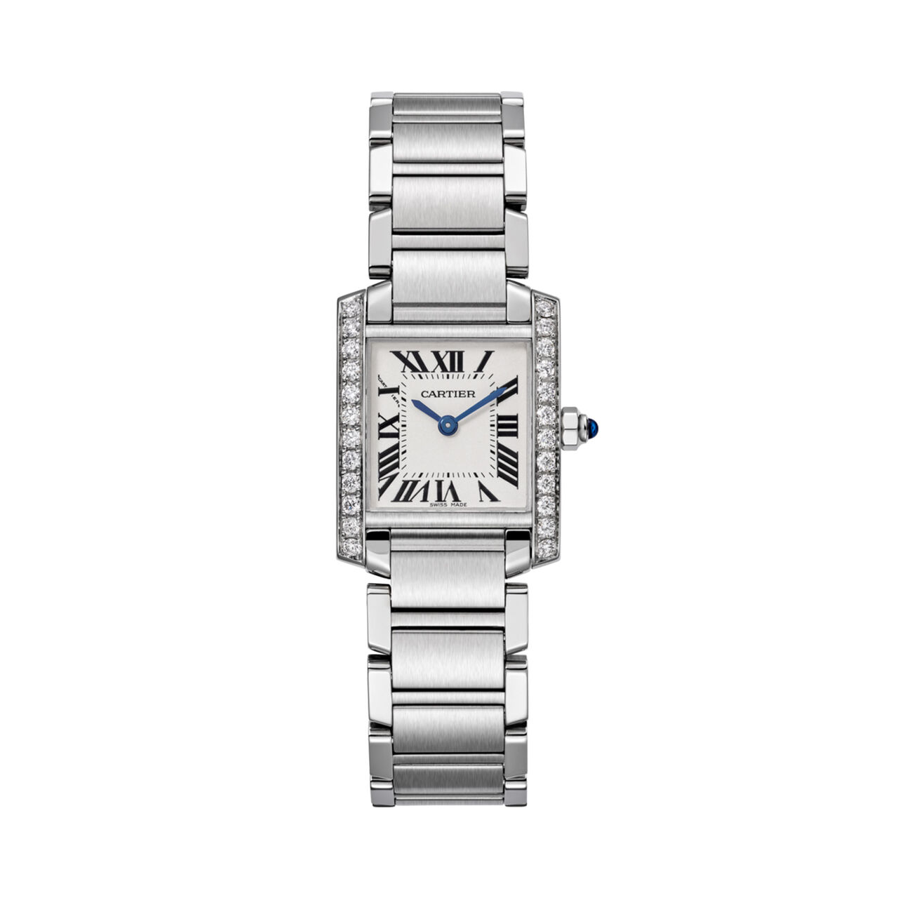 Tank Française 25 X 20 mm quartz en acier inoxydable et diamants petit modèle image number 0
