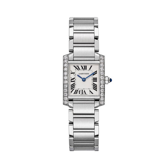 Tank Française 25 X 20 mm quartz en acier inoxydable et diamants petit modèle image number 0