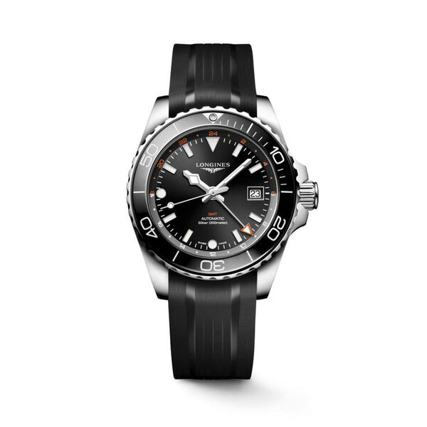 HydroConquest 41 mm GMT automatique en acier inoxydable