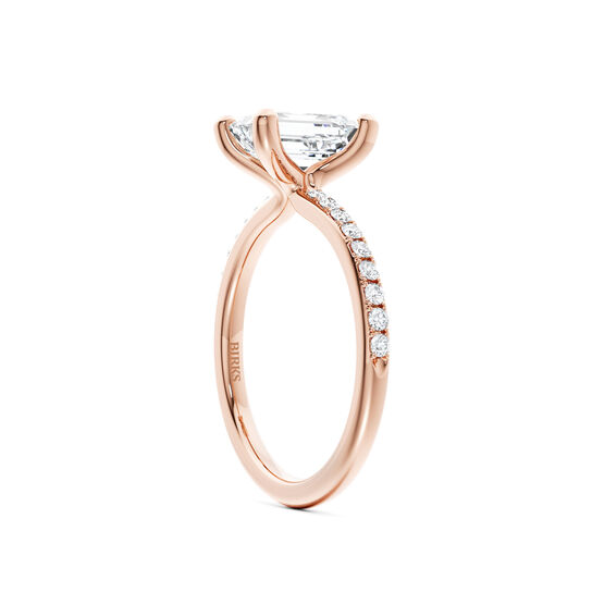 Birks Ros&eacute;e du Matin Bague de fian&ccedil;ailles solitaire en diamant taille &eacute;meraude en or rose image number 1