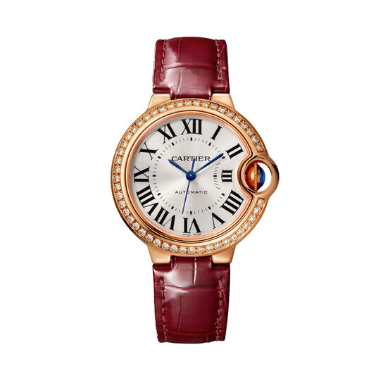 Achat Montre Ballon Bleu de Cartier 36 mm, acier, cuir