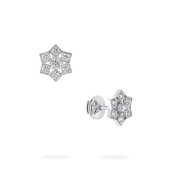 Birks Snowflake White Gold Stud Earrings, Medium Angle image number 4