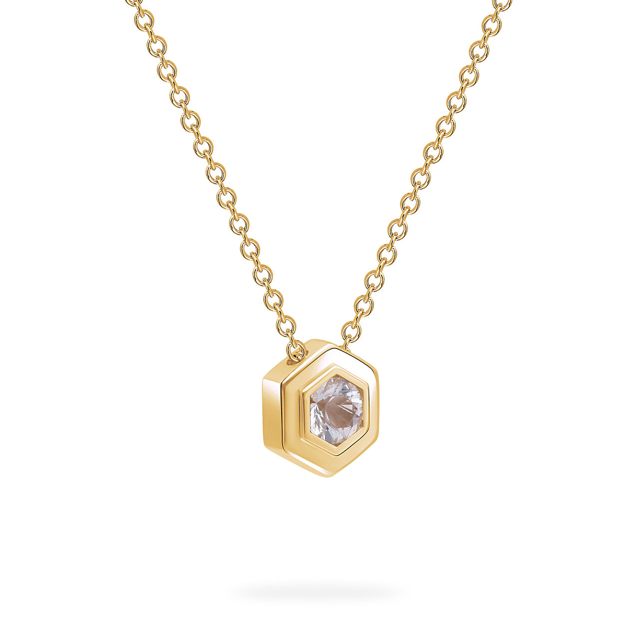 Birks Bee Chic Yellow Gold Birthstone Pendant, White Quartz image number 1