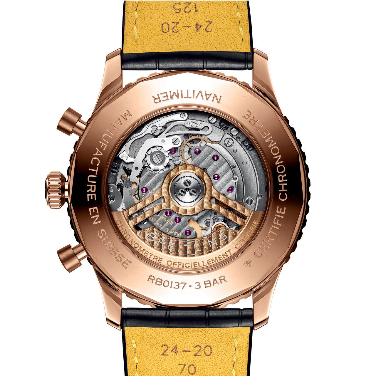 Breitling Navitimer B01 Chronograph 18k Rose Gold 46 - Silver RB0137241G1P1 Back image number 1