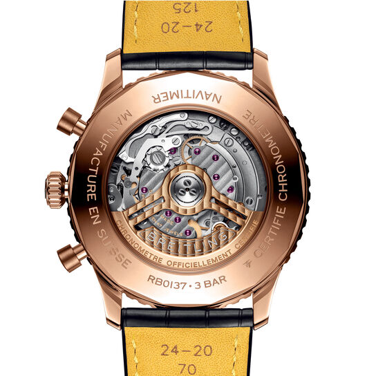 Breitling Navitimer B01 Chronograph 18k Rose Gold 46 - Silver RB0137241G1P1 Back image number 1