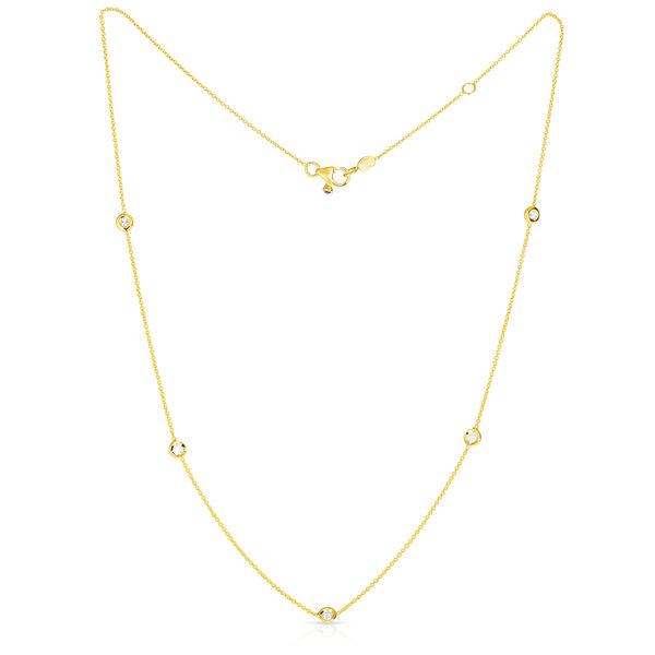 Diamonds by the Inch Yellow Gold 5-Row Station Diamond Necklace