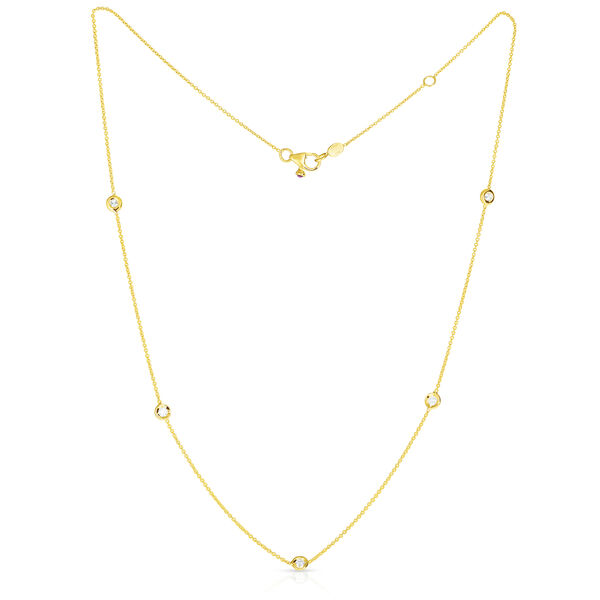 Collier à cinq stations en or jaune orné de diamants