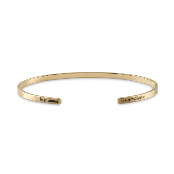 Bracelet ruban en or jaune brossé 7g