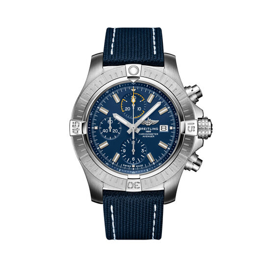 maison birks breitling avenger chronograph 45 steel blue folding clasp a13317101c1x2 image number 0