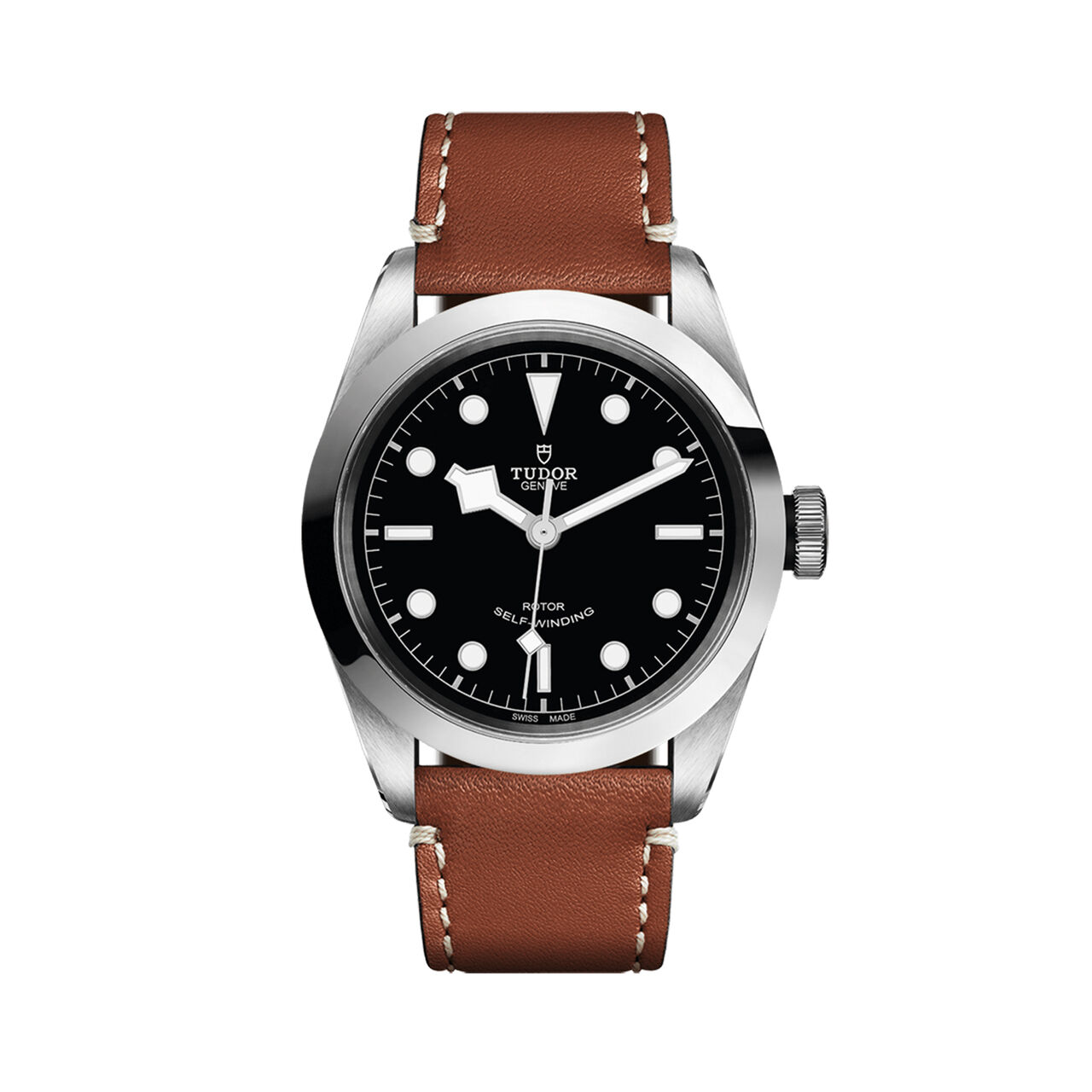 maison birks tudor black bay 41 41 mm steel case brown leather strap black dial m79540 0007 image number 0