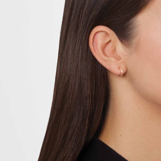 Chaumet Bee My Love extra small rose gold and diamond single earring worn on model image number 1