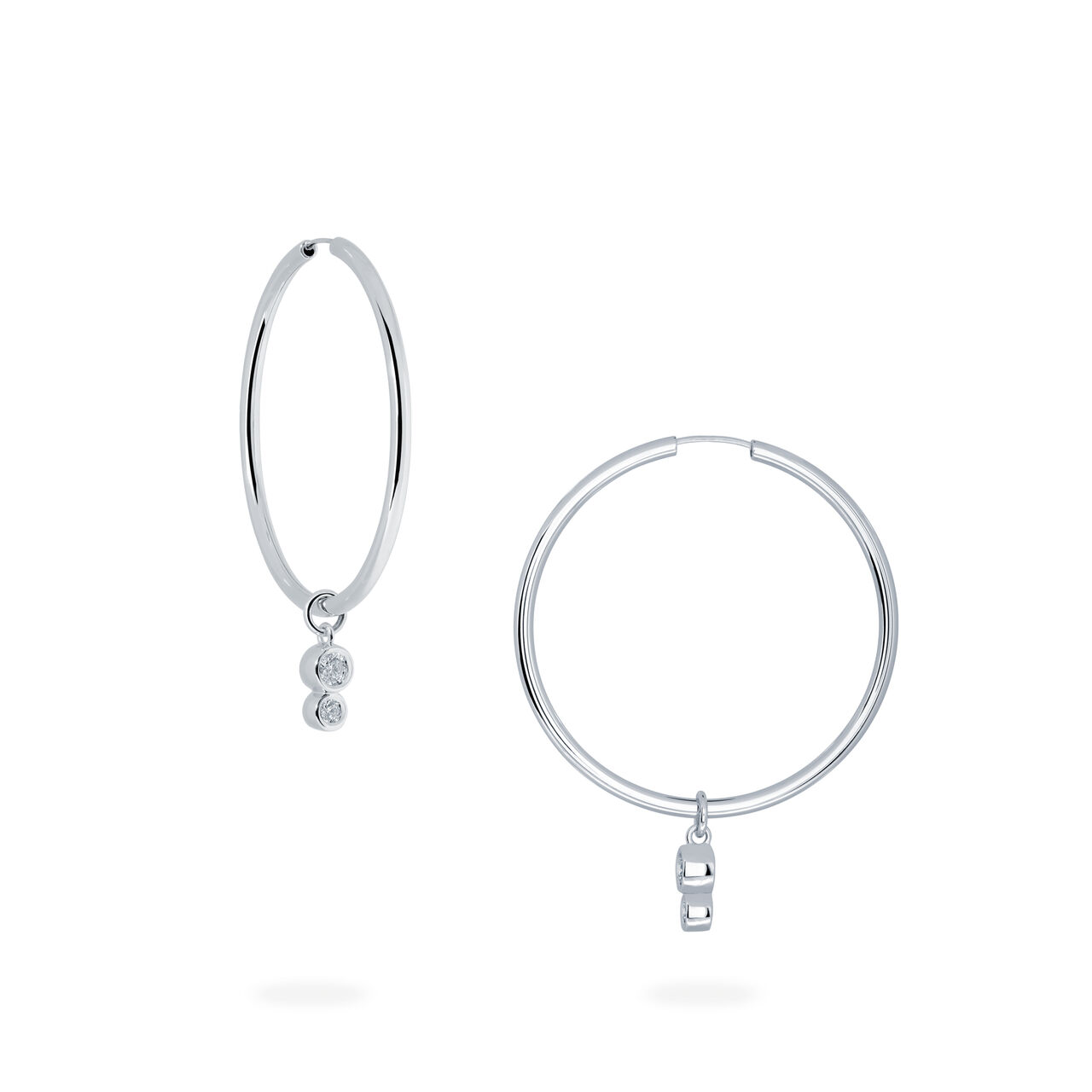 bijoux birks splash diamond hoop drop earrings image number 0