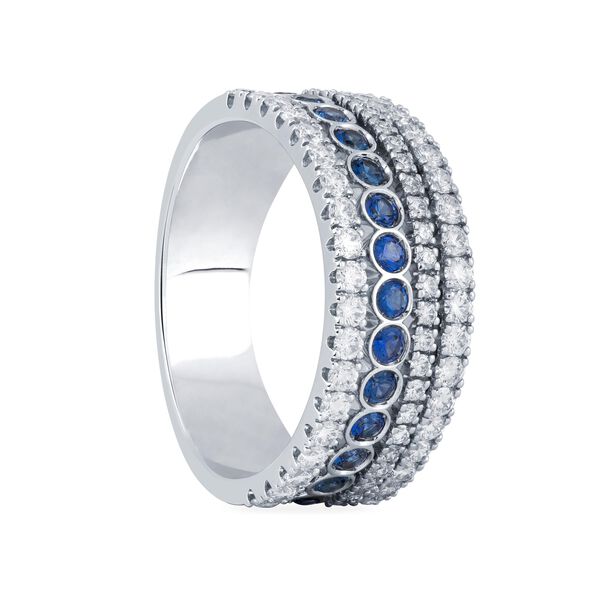 Bague fine en saphirs et diamants