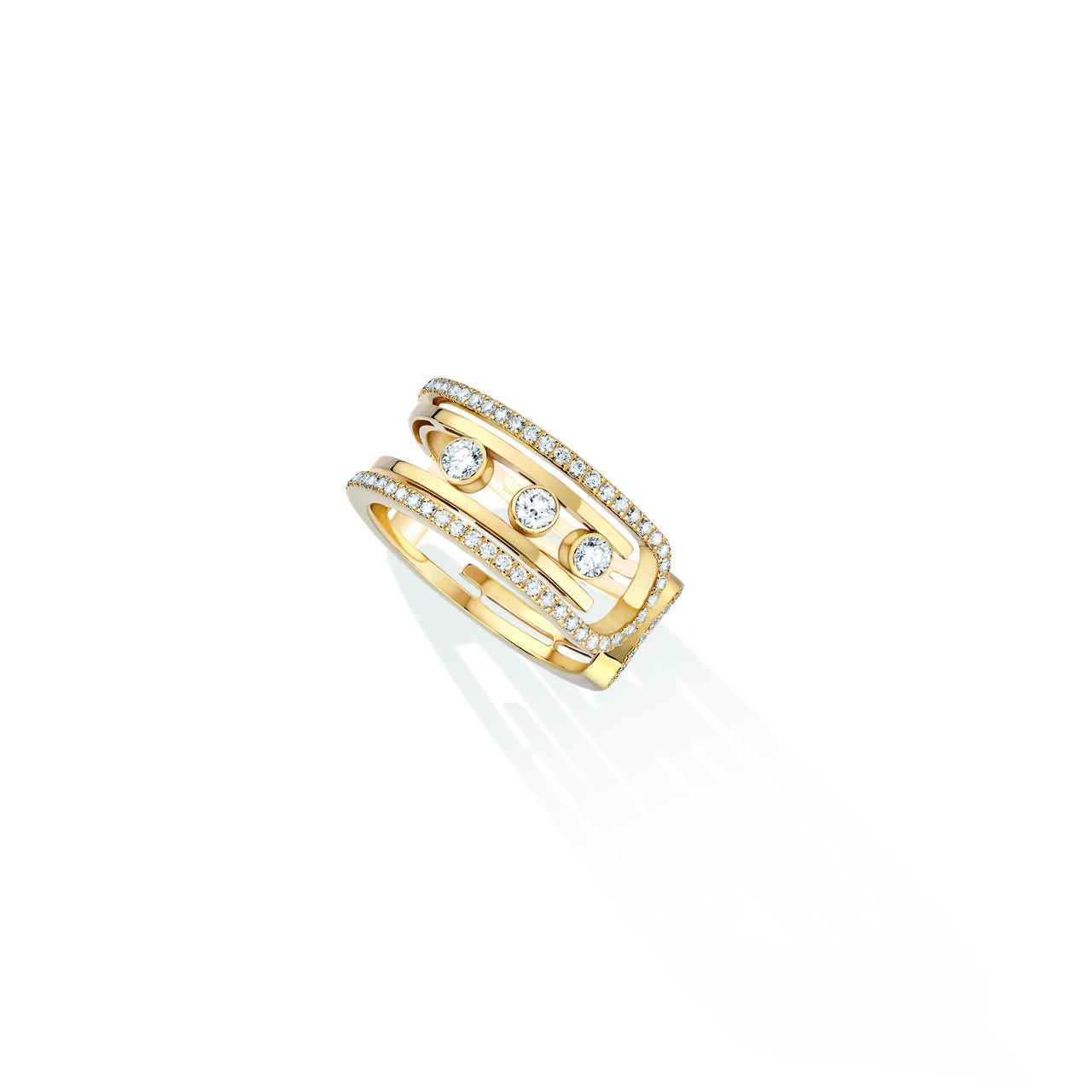 Messika Paris - Move 10th Yellow Gold and Diamond Pav&eacute; Ring 11955-YG image number 0