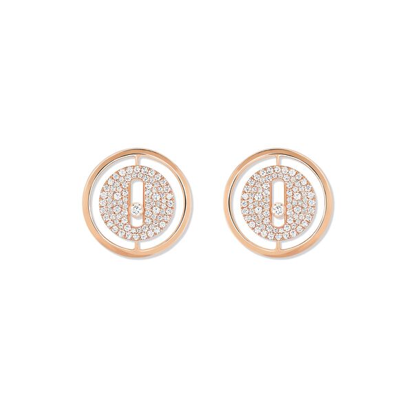 Lucky Move Rose Gold Diamond Pavé Stud Earrings