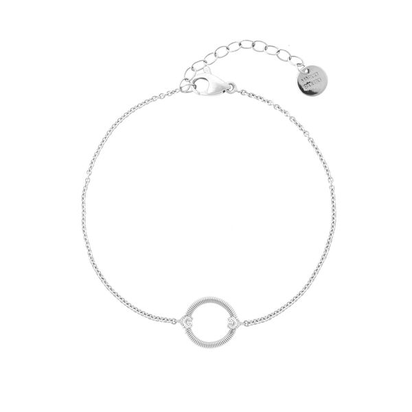 Bi49 White Gold Diamond Circle Bracelet
