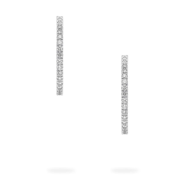 Boucles d&rsquo;oreilles anneaux Ros&eacute;e du Matin en or blanc 18 mm