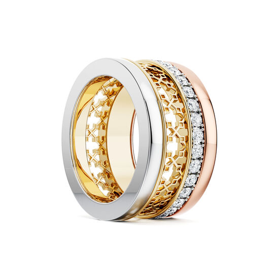 Birks Dare to Dream Large Diamond Ring in Tri-Gold image number 2