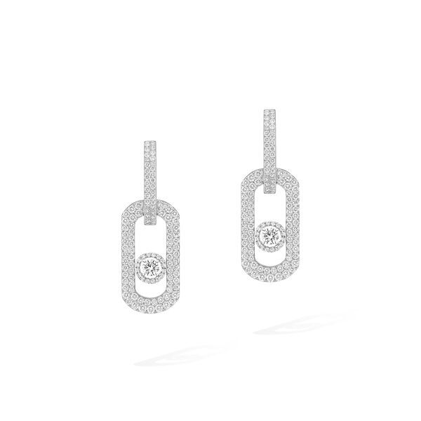 So Move XL White Gold and Diamond Pav&eacute; Drop Earrings