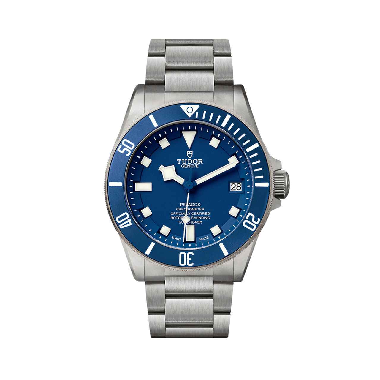 tudor pelagos ceramic matt blue disc titanium bracelet blue with white index dial m25600tb 0001 image number 0