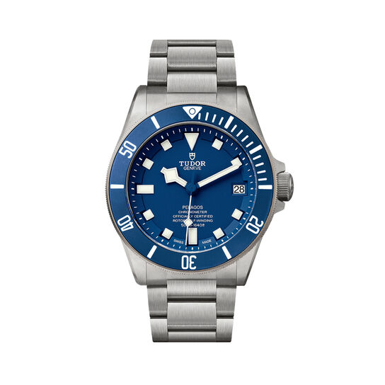tudor pelagos ceramic matt blue disc titanium bracelet blue with white index dial m25600tb 0001 image number 0