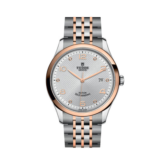 tudor 1926 41 mm steel case silver diamond set dial steel and rose gold bracelet m91651 0002 image number 0