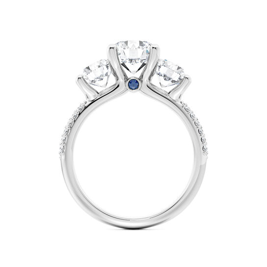 Birks Blue Bague de fian&ccedil;ailles pav&eacute; de diamants &agrave; trois pierres image number 4