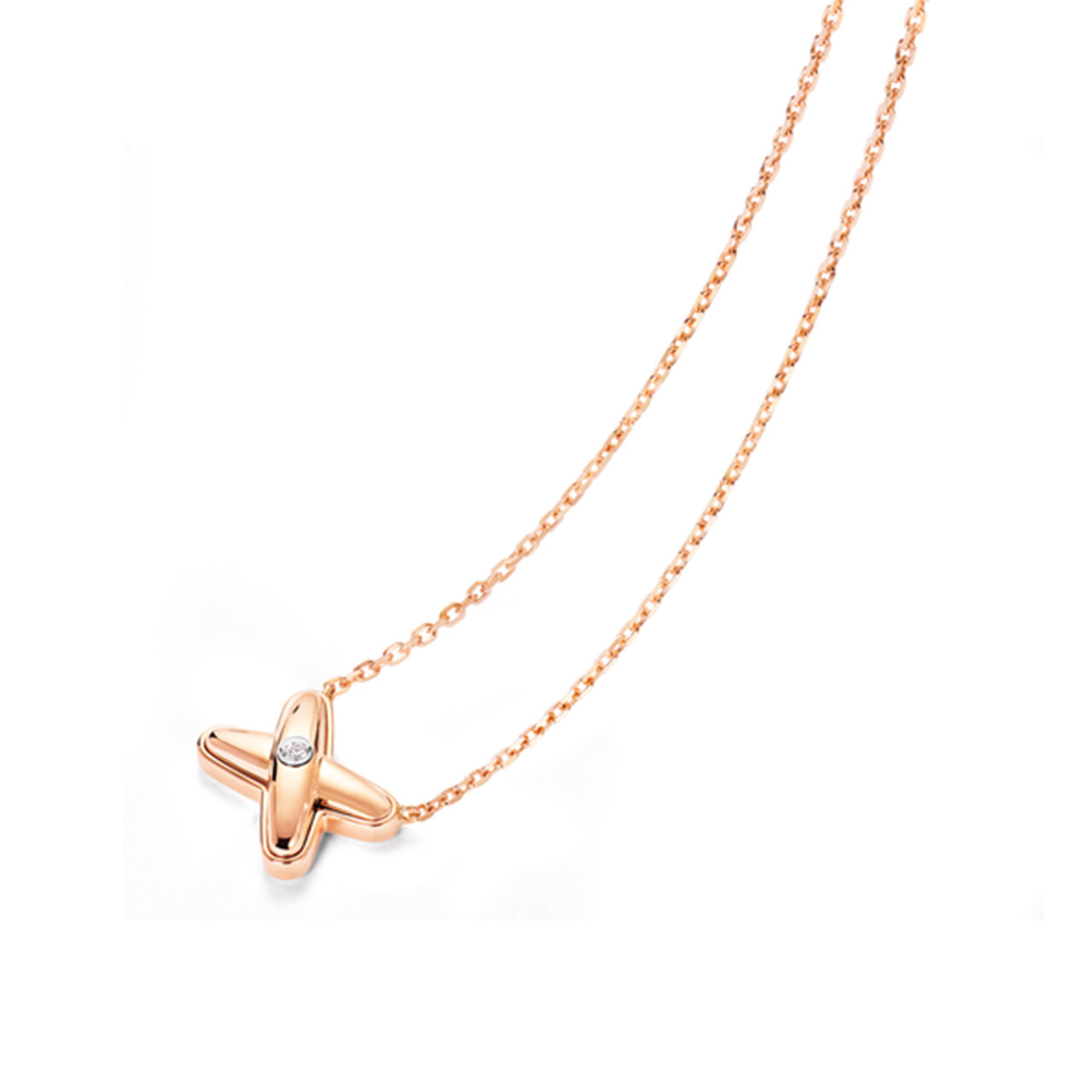 Jeux De Liens Rose Gold and Diamond Pendant image number 2