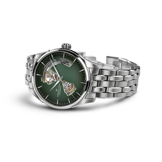 Hamilton Jazzmaster Open Heart 40 mm automatique en acier inoxydable image number 2